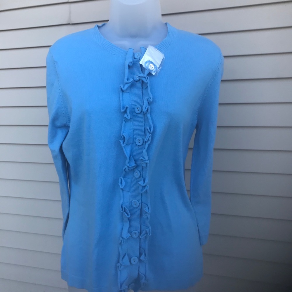 NWT Architect - Woman’s blue sweater ruffles, Size: PL